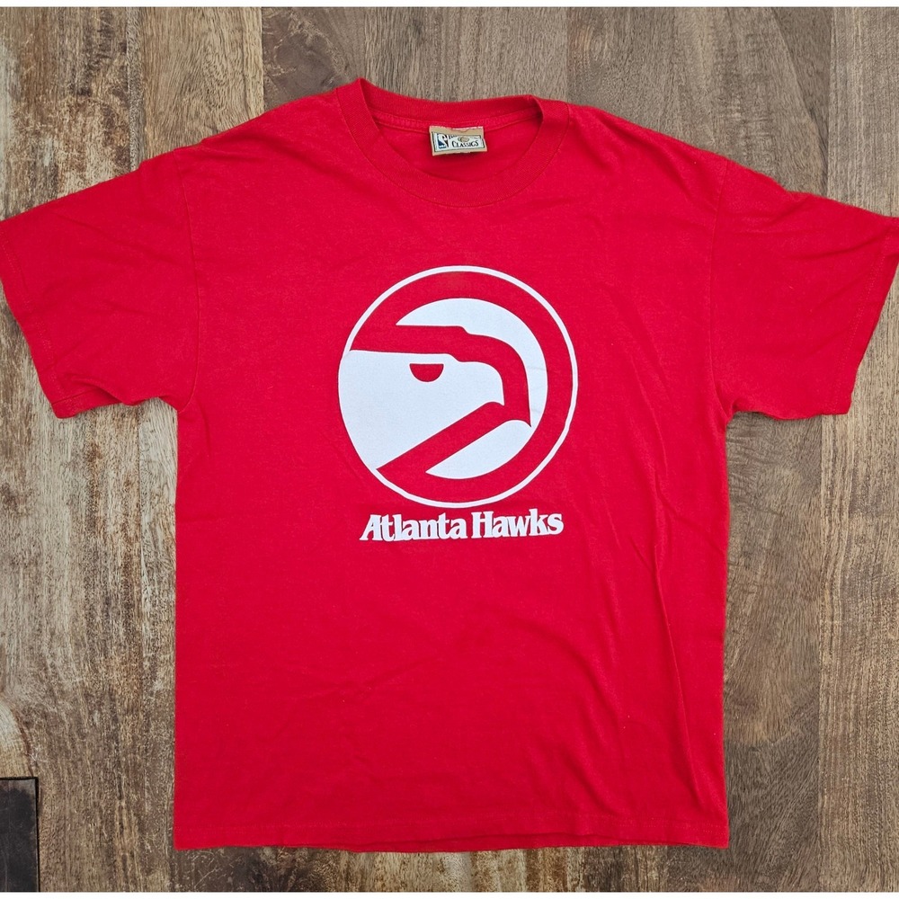 Hardwood Classics Atlanta Hawks Spud Webb Shirt Large Red Number 4 Logo NBA
